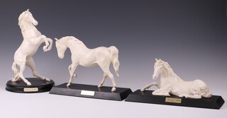 Three Beswick figures - Spirit of Peace 30cm h, Spirit of Freedom 21cm h and Spirit of The Wind 30cm, on wooden bases 