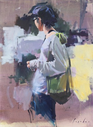 Alan Ferebee, Figure Study, late 20th/early 21st century oil on canvas, signed, 61cm x 46cm