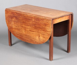 A 19th Century bleached mahogany oval drop flap dining table 72cm h x 115cm w x 51cm 