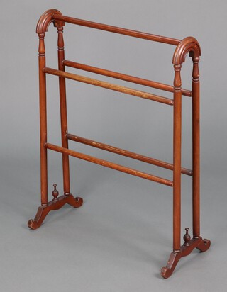 An Edwardian turned beech towel rail 83cm h x 63cm w x 29cm d 