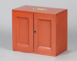 A 19th century mahogany instrument case with brass counter sunk handle 31cm h x 36cm w x 21cm d