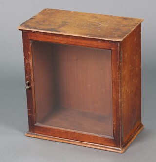 A 19th Century mahogany table top display cabinet with moulded cornice 53h x 50w x 28d