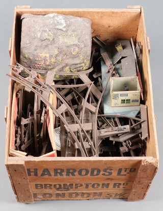 A collection of O gauge rails (rusted) 