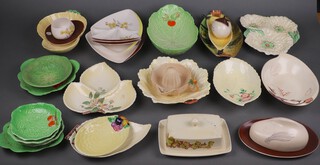 A Poole pottery butter dish and cover, a Carltonware lemon squeezer, Carltonware bowls etc (approx 23 items)