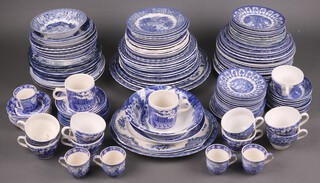 A large collection of various blue and white china (approx 100 pieces)