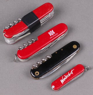 A Champs Swiss Army pen knife (f) together with three others