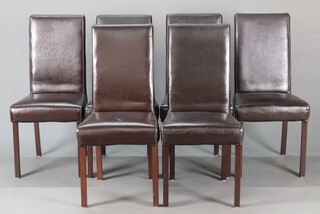 A set of six 20th Century high back dining chairs