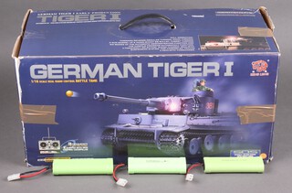 A 1:16 scale model of a German Tiger Tank I with three batteries
