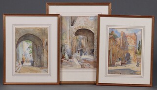 Newton, three watercolours studies of arches, 29cm x 21cm, 29cm x 21 cm and 32cm x 23cm