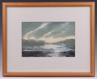 John Webster, watercolour "River Fal, Truro, Low Tide" 16.5cm x 25cm