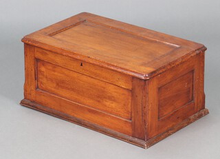 A 1920's rectangular mahogany box with hinged lid 24cm h x 52cm w x 32cm d