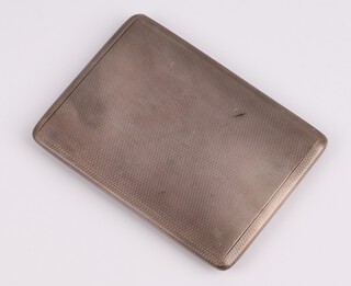 A silver engine turned cigarette case London 1929 by Mappin & Webb, the interior inscribed 159, weight 160g