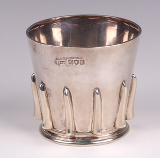 An Edwardian silver vase/beaker of waisted form London 1901 by Skinner & Co. 8cm, 298 grams 