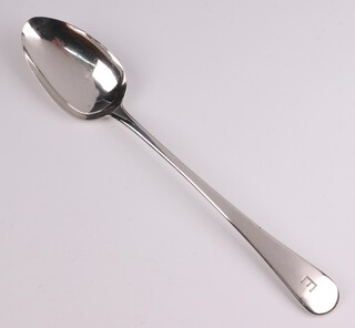 A George III silver Old English pattern basting spoon, monogrammed E,  London 1819 by Sarah and John William Blake, 108 grams 