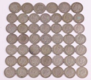 A collection of pre-1947 silver coinage, mainly 2 shillings and some half crowns,  total weight 544 grams 