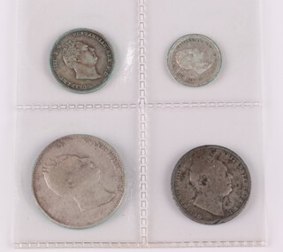An 1832 set of four sterling silver coins for Demerary and Essequibo (now Guyana). Grade F-VF. KM16-19