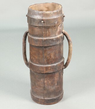 A large twin handled cordite carrier 73cm x 23cm 
