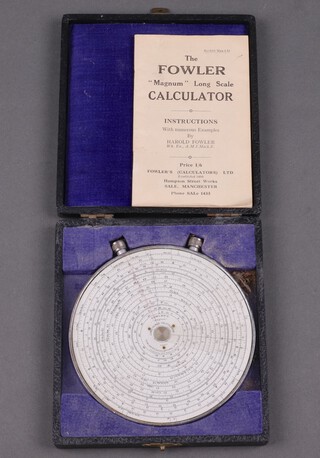 The Fowler "Magnum" long scale calculator, boxed and with instructions 