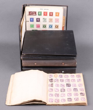 Six various world albums of mint and used stamps - GB Victoria to George VI, Australia, Asia, Spain, Poland, Italy, Hungary, Germany, France, Finland, America, South America, Egypt, Russia, together with a stock book of Victorian GB used stamps 