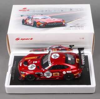 A Spark Hub Auto Mercedes GT3 SPA 24 hour 2021 model racing car, in presentation box 