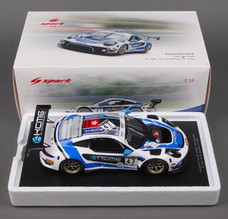 A Spark KCMG racing Porsche 911 GT2R SPA 24 hour 2000 model racing car, in presentation box 