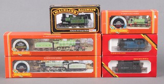 A Hornby OO gauge locomotive and tender R378 Cheshire, R053 Manchester, R396 tank engine, R253, R352 a diesel locomotive and a 37-054 mainline tank engine, all boxed  
