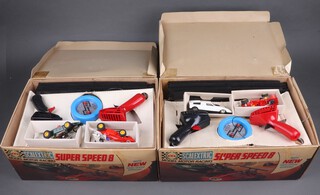 Scalextric - two Super Speed C.553 sets, boxed and appear complete with all internal card packaging though one contains a Mercedes C-111 rather than the Green C23 Arrow 