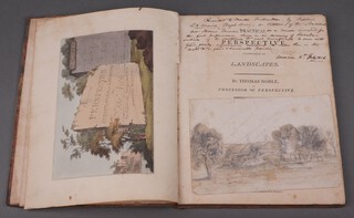 Noble, Thomas, "Practical Perspective, Exemplified on Landscapes" with engravings by John Clark, Hayes Westminster 1809,  Second Edition, quarter bound in brown calf with marbled boards, colour and monochrome plates throughout, folio 