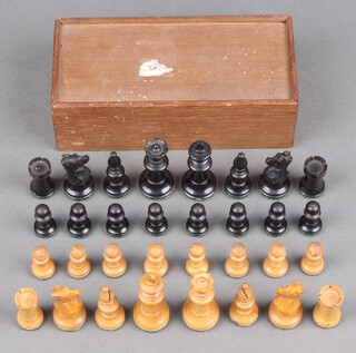 A Staunton chess set 7cm, boxed