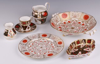 An Abbeydale twin handled Imperial pattern bowl 23cm, ditto plate 21cm, ditto Chrysanthemum pattern jug 9cm, coffee can and saucer, vase and shaped dish 