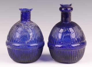 Two Star hand grenade fire extinguishers 14cm, both with chips to the top 