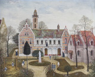 **Maurice Ghiglion-Green (French, 1913-1989), "Le Jardin aux Oiseaux", oil on board, signed recto, titled verso, 48cm x 59cm, within a painted wood frame. ** Please note, Artists Resale Rights may be payable on this lot