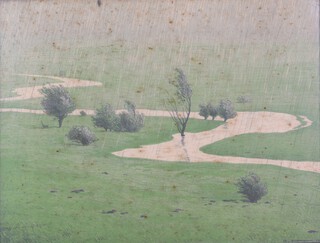 Hans Richard von Volkmann (German, 1860-1927), "Mairegen", early 20th century lithograph, 41cm x 54cm, within an ebonized frame.