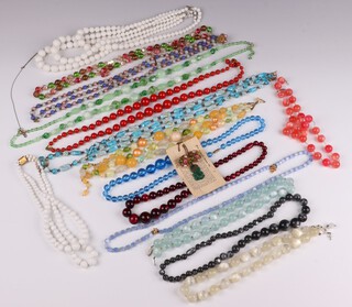 A collection of bead necklaces 