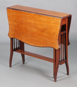 A bleached mahogany Sutherland table, raised on outswept supports with undertier 71cm h x 78cm w x 18cm 