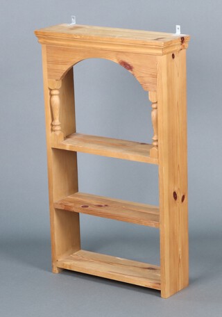 A Victorian style pine 3 tier bookcase 83h x 50w x 16d 