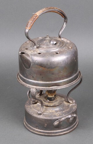 A silver plated spirit kettle complete with stand 