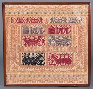 Three machine made tapestry panels 73cm x 74cm, 76 x 74 and 80 x 74