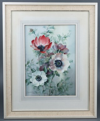 Jack Carter, oil on canvas signed and dated 1975, study of poppies, 32h x 23w  