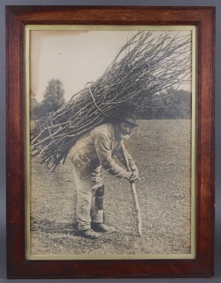 of Led Zeppelin interest, a rare and historically important Victorian photographic gelatin silver print depicting Lot Long, a Wiltshire thatcher, developed from the original negative and bearing a partial exhibition label verso inscribed Devonshire Thatcher 

This image is of exceptional significance as the source material for the iconic album cover of Led Zeppelin's fourth studio album (1971)