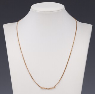A 9ct gold chain (with glue repair), 3 grams gross