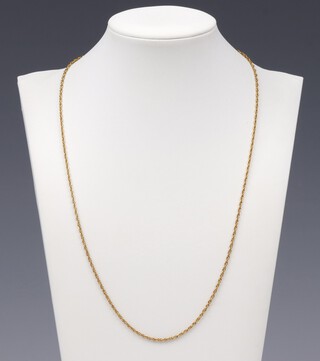 A gold testing as 9ct necklace, 52cm, 3.8 grams