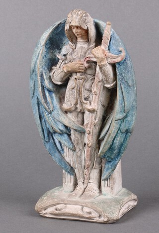Mary Seton Watts, a Compton pottery figure of Saint Michael the Archangel.