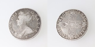 A Queen Anne Halfcrown dated 1708, E below bust, F S.3605 ( polished )