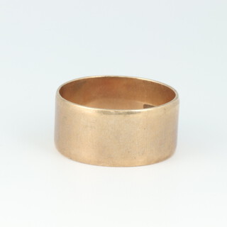 A 9ct gold, wide wedding band, size U 1/2, 6.2 grams 