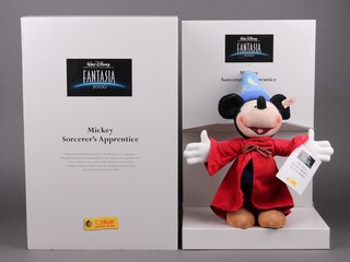 A Steiff Walt Disney "Mickey Sorcerer's Apprentice" teddy bear, circa 2000, boxed and unused, 35cm h 