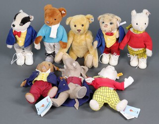 A collection of 7 Rupert Bear Collection Steiff teddy bears and 1 other Steiff bear (all unboxed) 