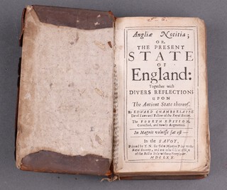Chamberlayne Edward "The Present State of England" 4th edition 1670, bound in brown calf 12mo.