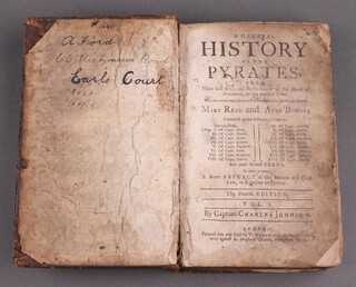 Johnson Captain Charles, "A General History of Pyrates" 4th edition volume one, London 1726, bound in contemporary brown calf, spine with raised bands 8vo. 