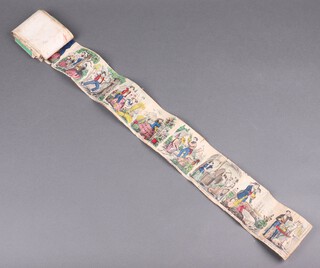 A 19th Century French concertina book depicting coloured etchings of the animal kingdom, the plant kingdom, etc 